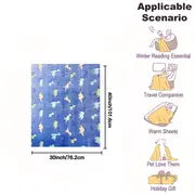 Dinosaur-Patterned Glow-in-the-Dark Throw Blanket