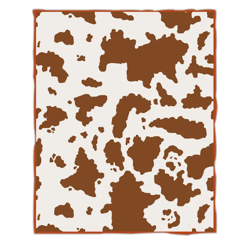 Brown Cow Pattern Soft Flannel Throw Blanket (1pc)