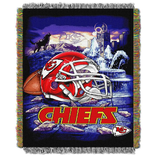 Northwest NFL Kansas City Chiefs Unisex-Adult Woven Tapestry Throw Blanket 48" x 60" Home Field Advantage