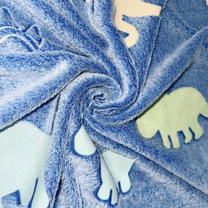 Dinosaur-Patterned Glow-in-the-Dark Throw Blanket