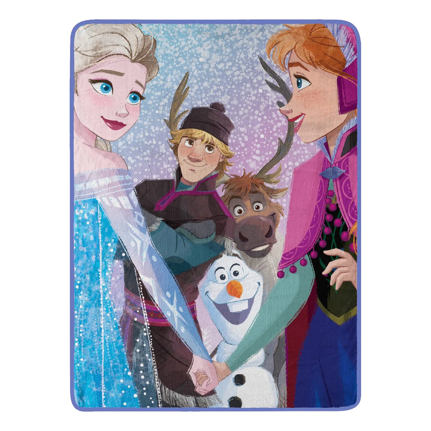 Northwest Frozen Micro Raschel Throw Blanket 46" x 60" New Family