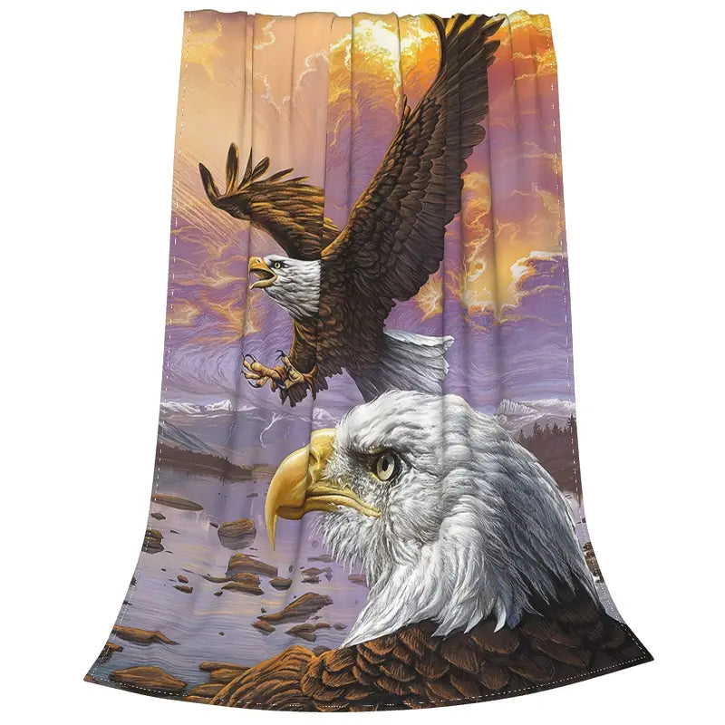 Eagle Pattern Lightweight Fleece Throw Blanket for Comfort