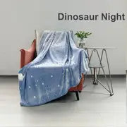 Dinosaur-Patterned Glow-in-the-Dark Throw Blanket
